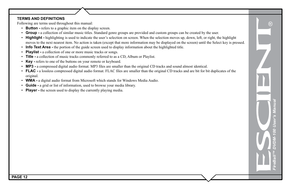 Escient DVDM-100 User Manual | Page 12 / 107