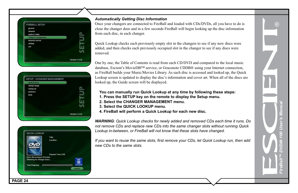 Escient DVDM-100 User Manual | Page 24 / 107