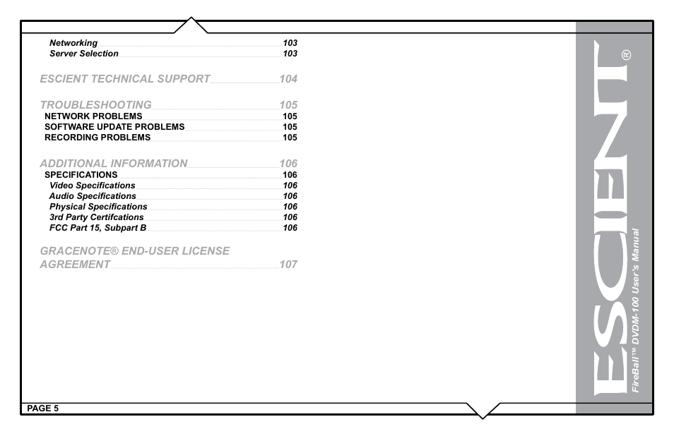 Escient DVDM-100 User Manual | Page 5 / 107