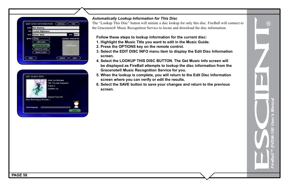 Escient DVDM-100 User Manual | Page 58 / 107