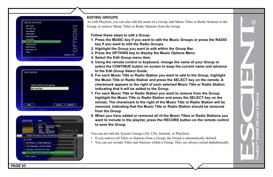 Escient DVDM-100 User Manual | Page 63 / 107