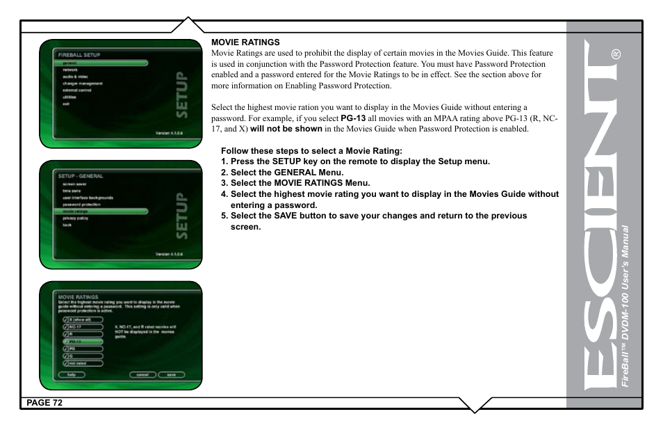 Escient DVDM-100 User Manual | Page 72 / 107