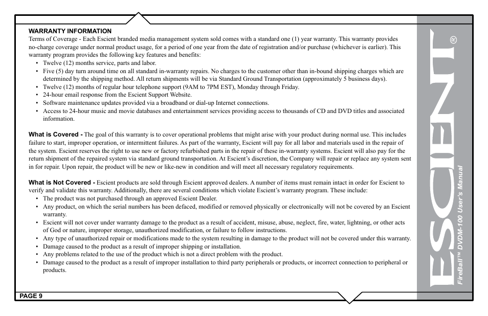 Escient DVDM-100 User Manual | Page 9 / 107