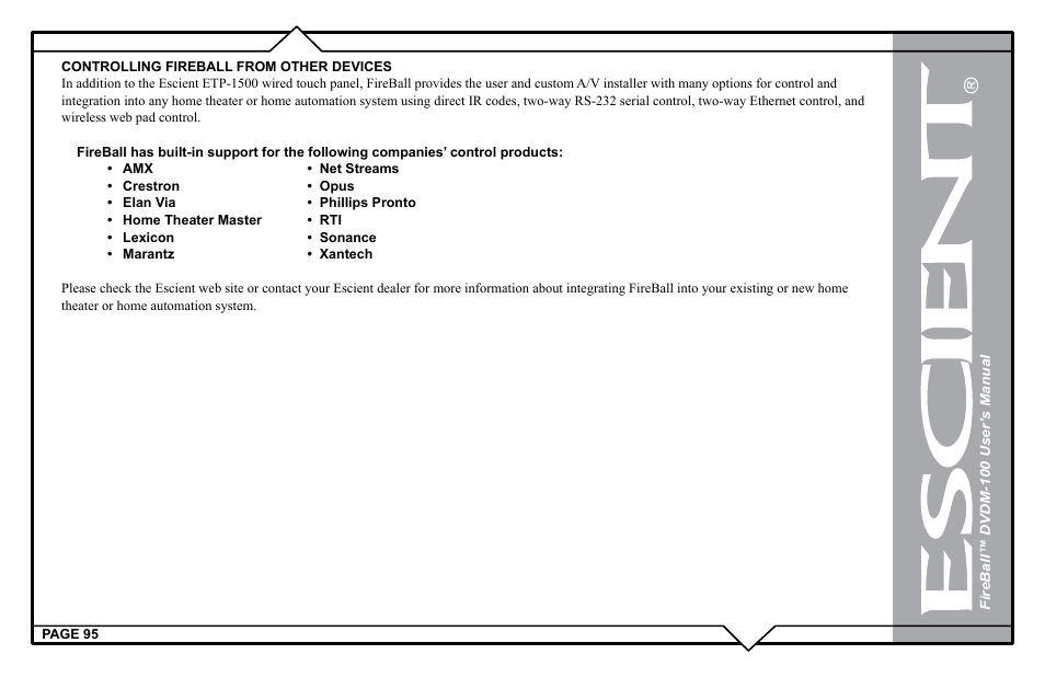 Escient DVDM-100 User Manual | Page 95 / 107