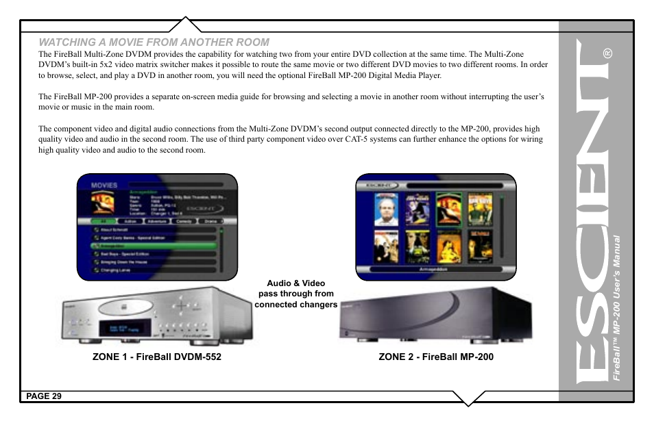 Watching a movie from another room | Escient MP-200 User Manual | Page 29 / 93