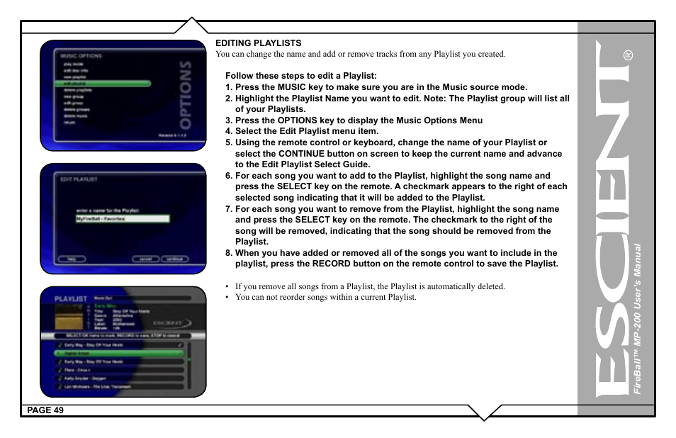 Escient MP-200 User Manual | Page 49 / 93
