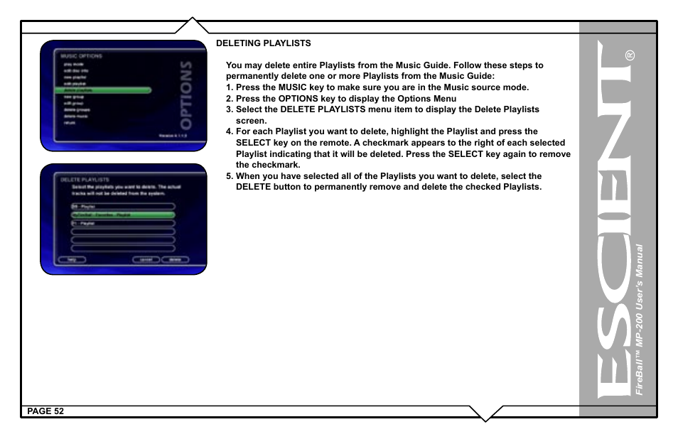 Escient MP-200 User Manual | Page 52 / 93