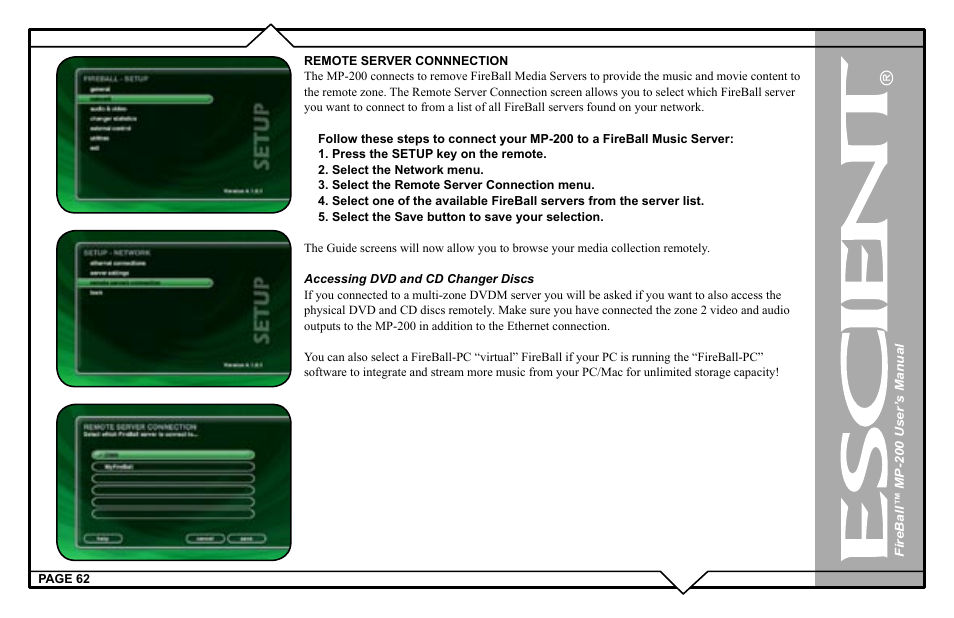 Escient MP-200 User Manual | Page 62 / 93