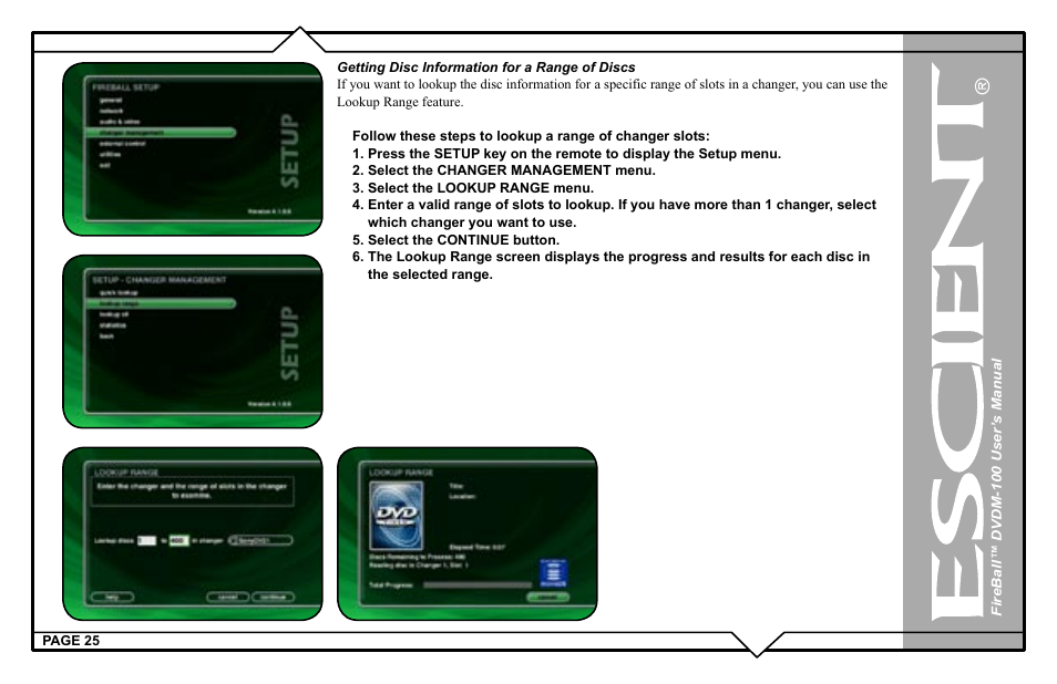 Escient FIREBALL DVDM-100 User Manual | Page 25 / 107