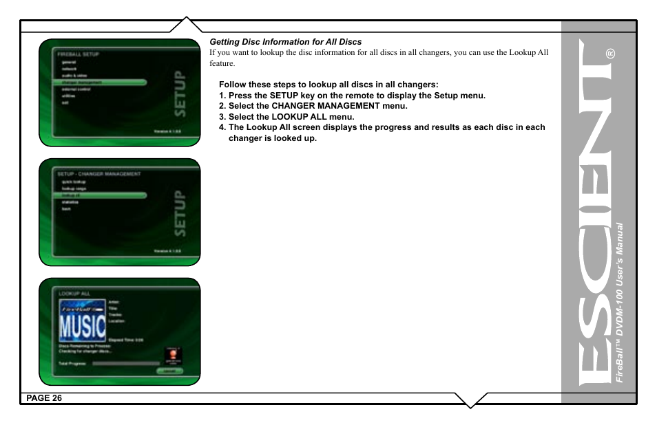 Escient FIREBALL DVDM-100 User Manual | Page 26 / 107