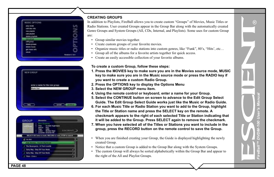 Escient FIREBALL DVDM-100 User Manual | Page 48 / 107