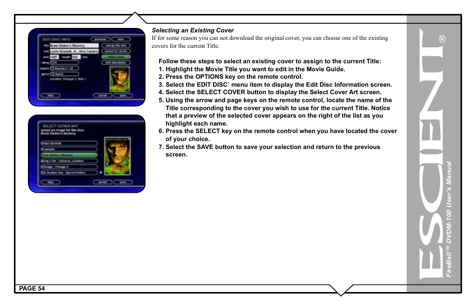 Escient FIREBALL DVDM-100 User Manual | Page 54 / 107