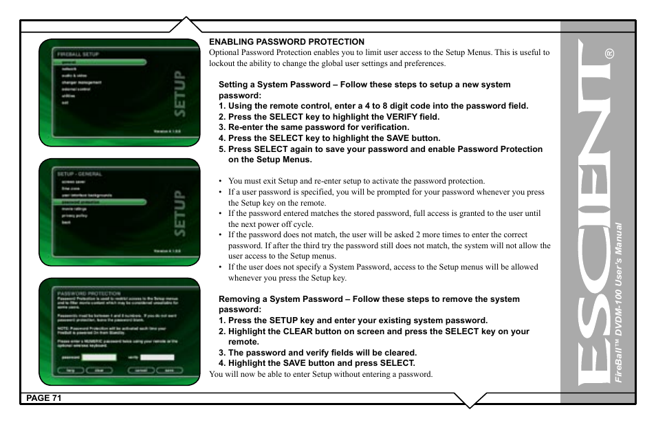 Escient FIREBALL DVDM-100 User Manual | Page 71 / 107