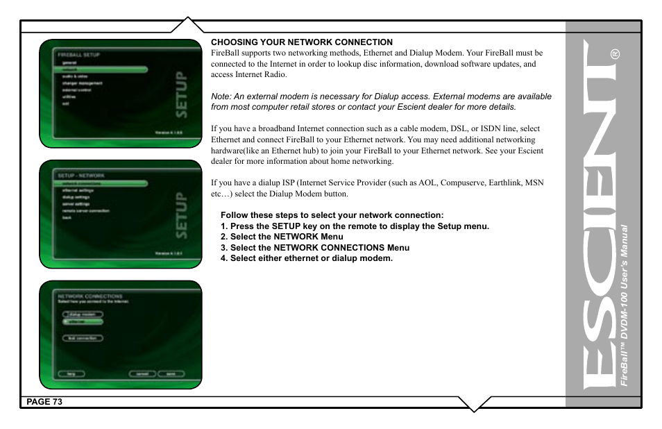 Escient FIREBALL DVDM-100 User Manual | Page 73 / 107