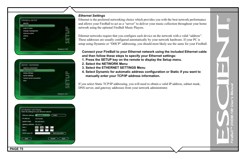Escient FIREBALL DVDM-100 User Manual | Page 75 / 107
