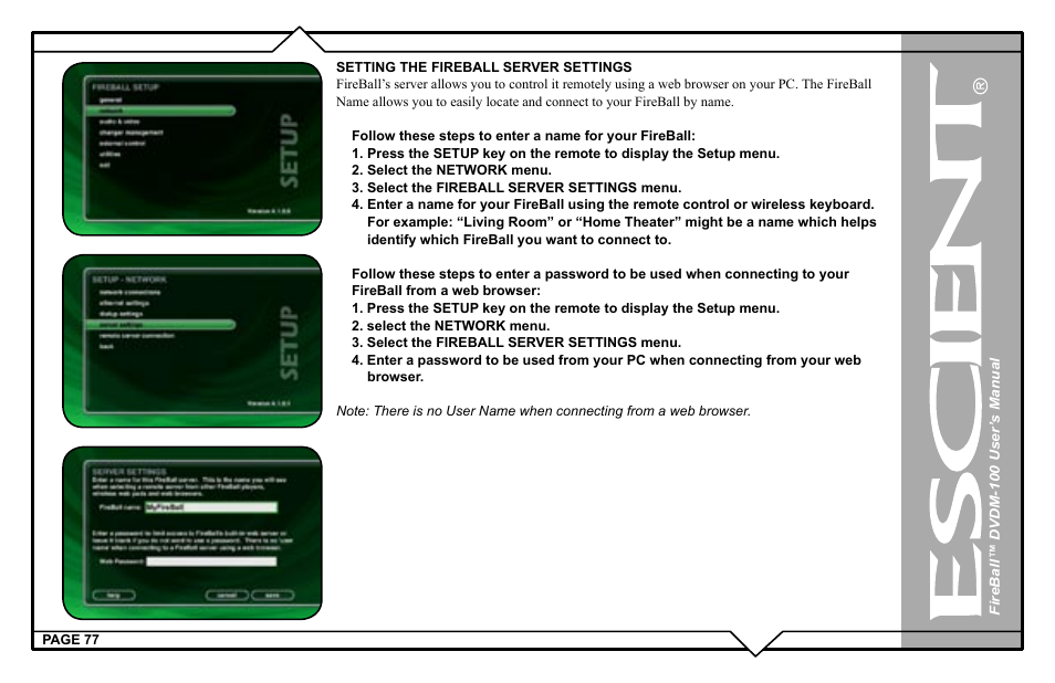 Escient FIREBALL DVDM-100 User Manual | Page 77 / 107