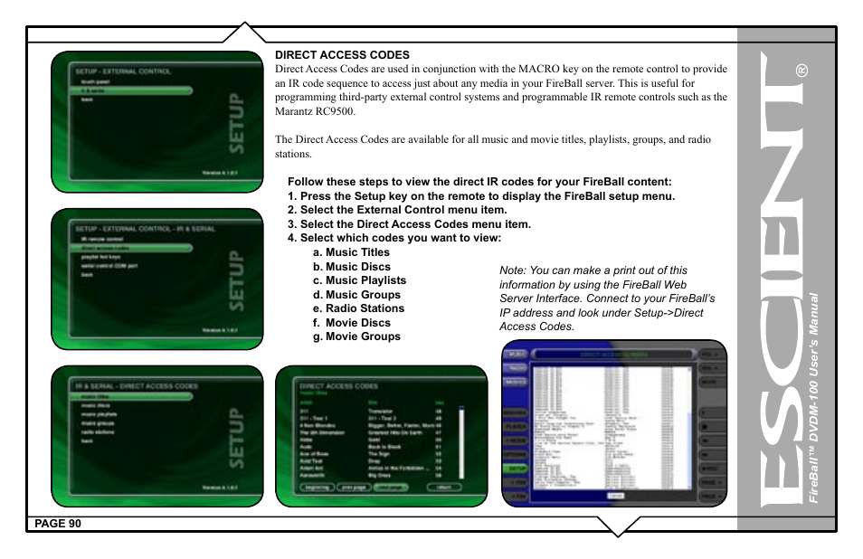 Escient FIREBALL DVDM-100 User Manual | Page 90 / 107