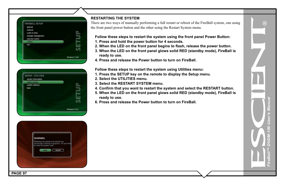 Escient FIREBALL DVDM-100 User Manual | Page 97 / 107