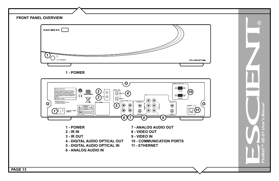 Escient SE-D1 User Manual | Page 13 / 90