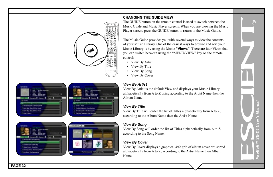 Escient SE-D1 User Manual | Page 32 / 90