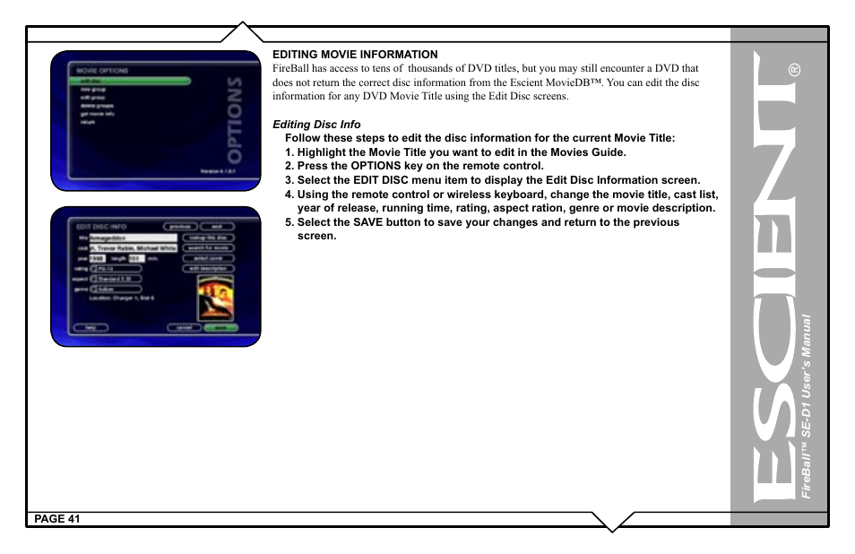 Escient SE-D1 User Manual | Page 41 / 90
