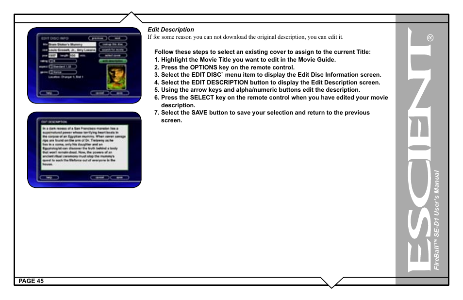 Escient SE-D1 User Manual | Page 45 / 90