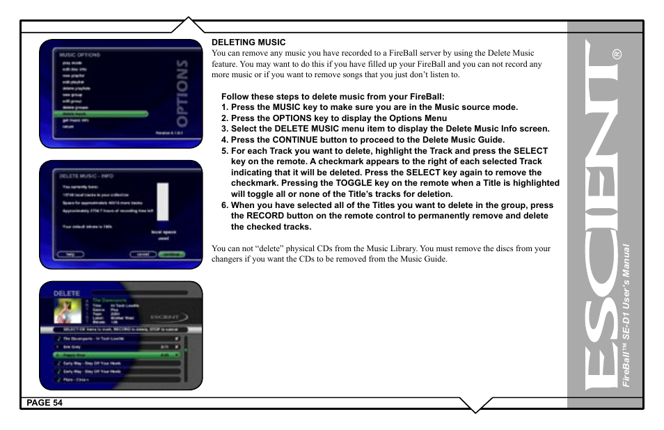Escient SE-D1 User Manual | Page 54 / 90