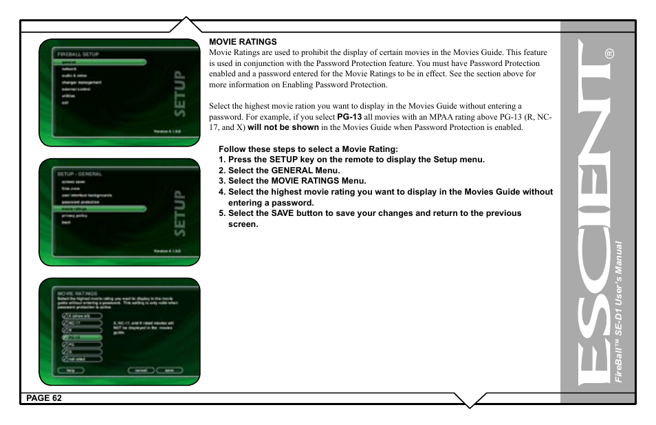 Escient SE-D1 User Manual | Page 62 / 90