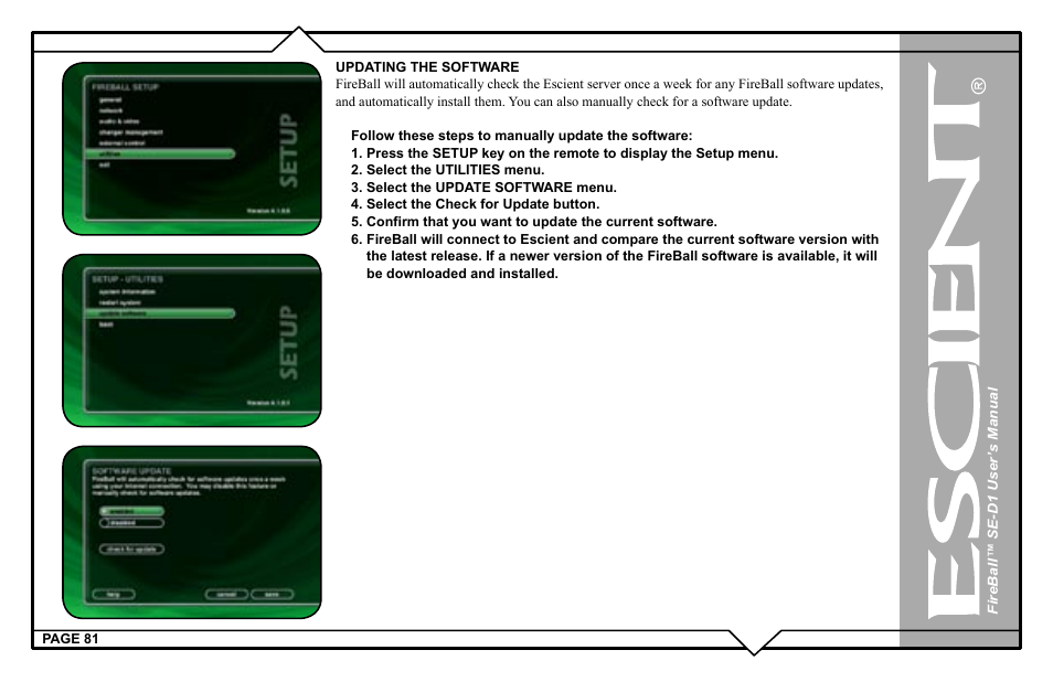 Escient SE-D1 User Manual | Page 81 / 90