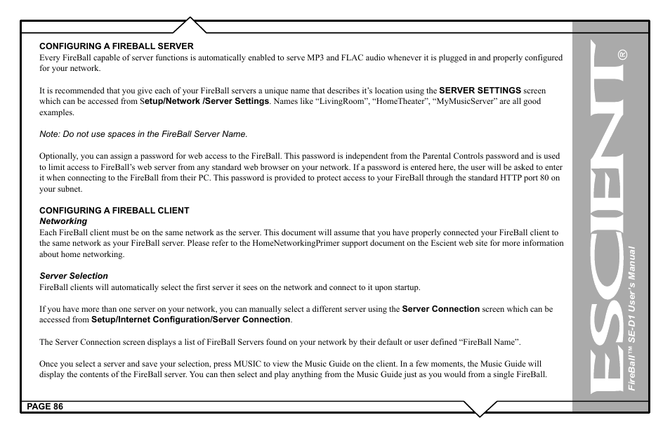 Escient SE-D1 User Manual | Page 86 / 90