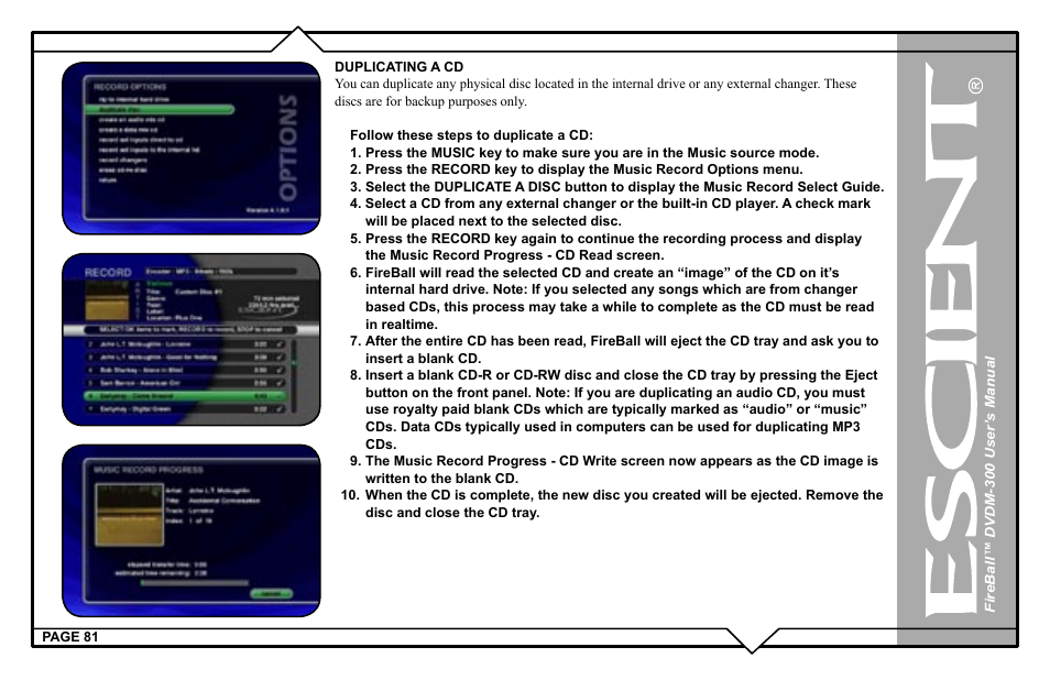 Escient DVDM-300 User Manual | Page 81 / 130