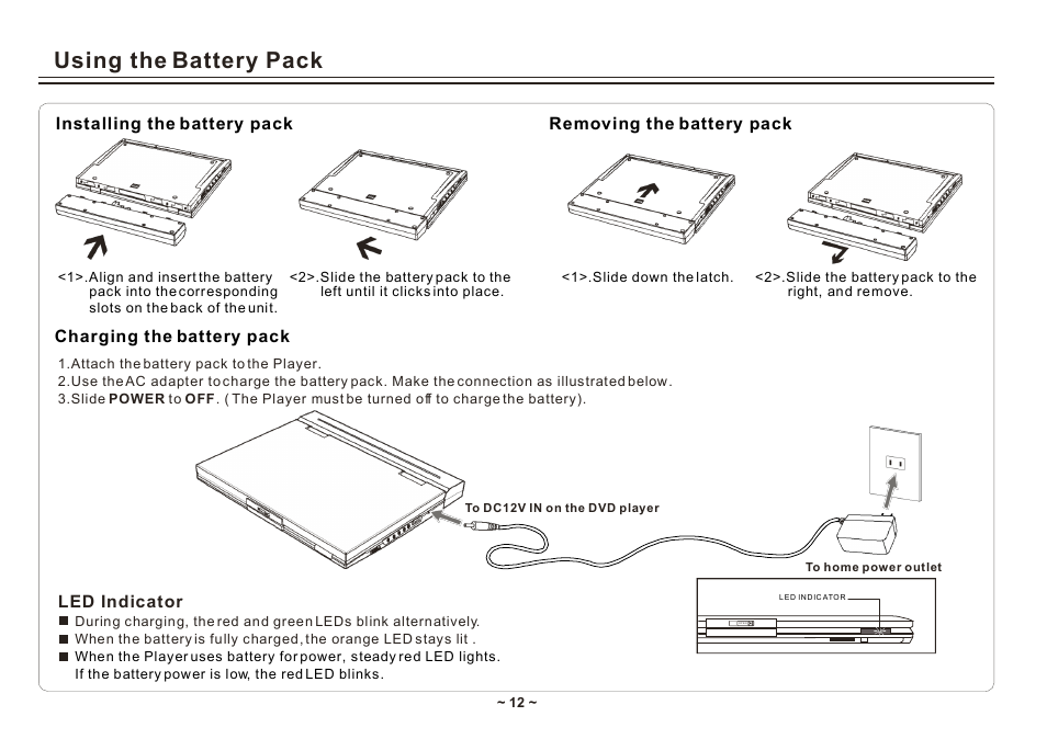 Using the battery pack | Element Electronics ELE E850PD User Manual | Page 14 / 32