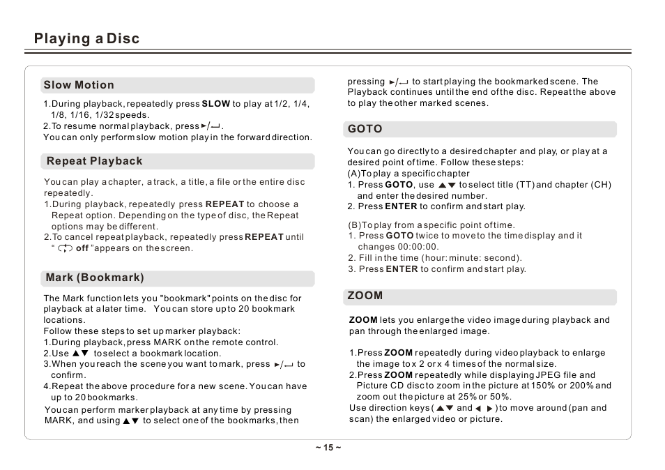 Playing a disc | Element Electronics ELE E850PD User Manual | Page 17 / 32