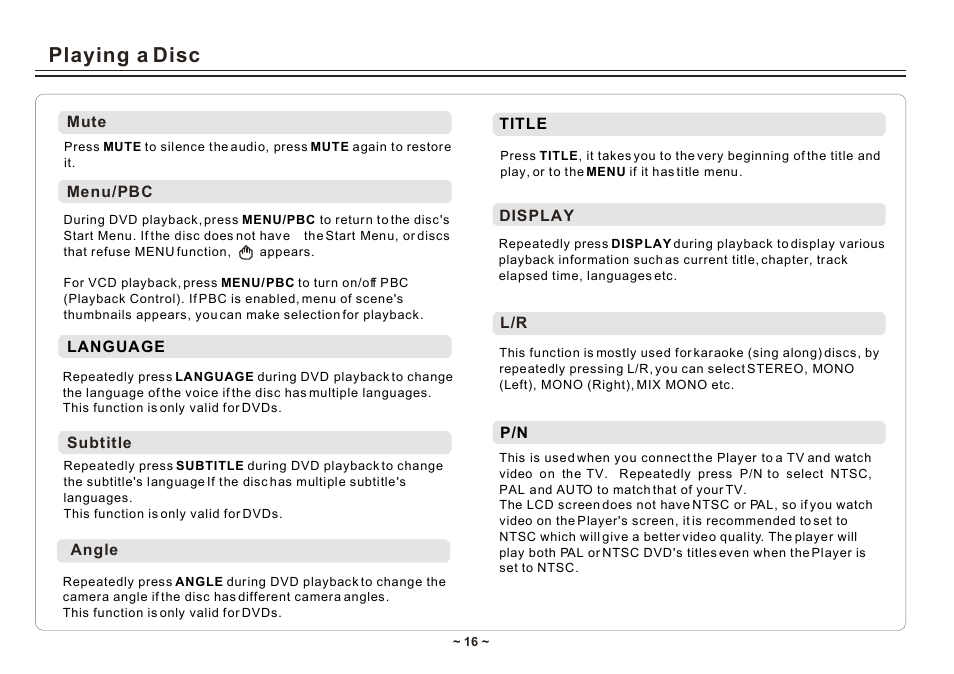 Playing a disc | Element Electronics ELE E850PD User Manual | Page 18 / 32