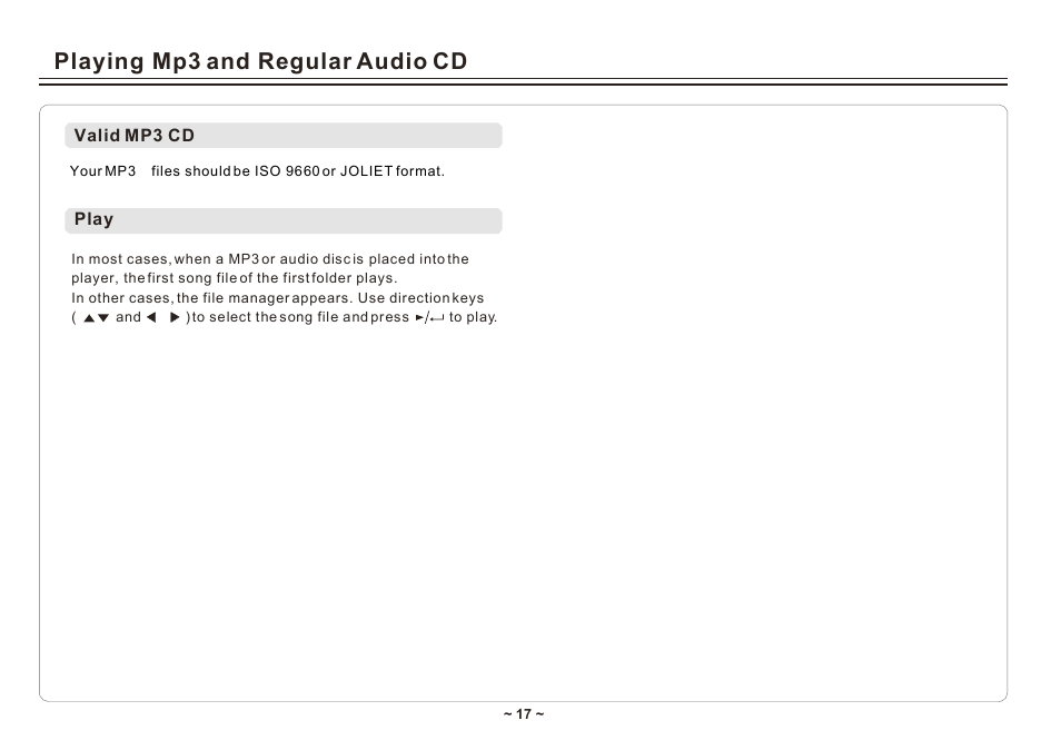 Playing mp3 and regular audio cd | Element Electronics ELE E850PD User Manual | Page 19 / 32