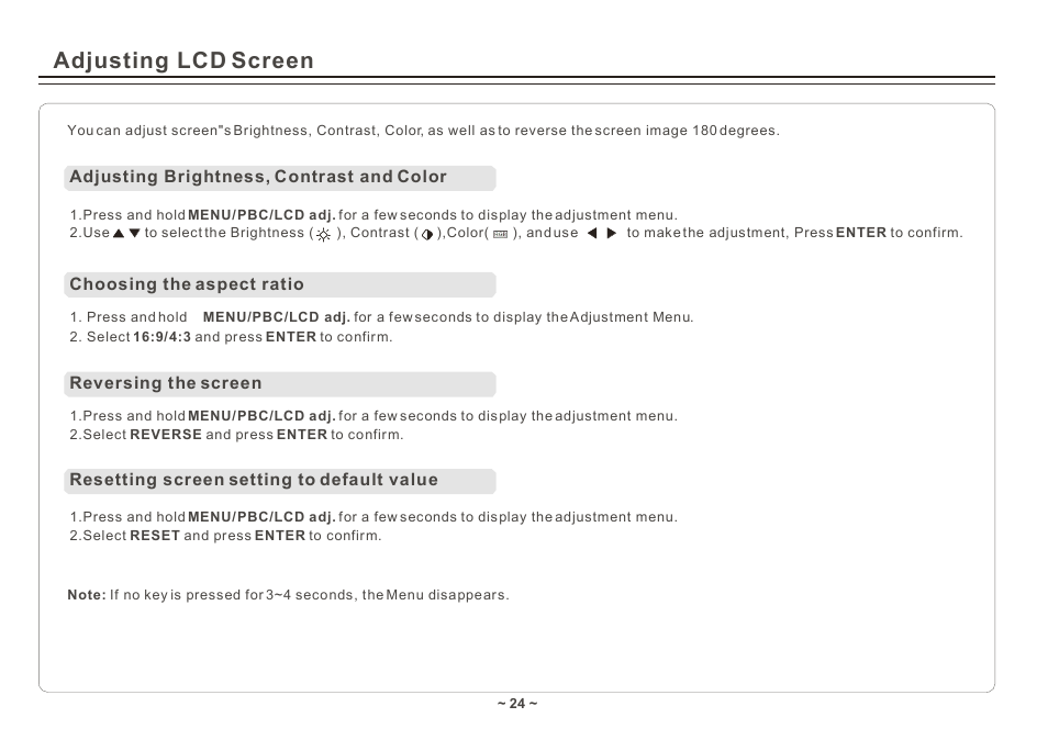 Adjusting lcd screen | Element Electronics ELE E850PD User Manual | Page 26 / 32