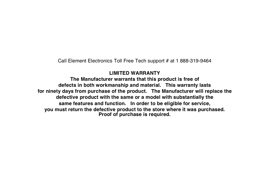 Element Electronics ELE E850PD User Manual | Page 30 / 32