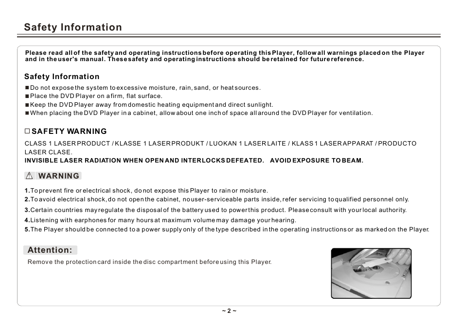 Safety information | Element Electronics ELE E850PD User Manual | Page 4 / 32