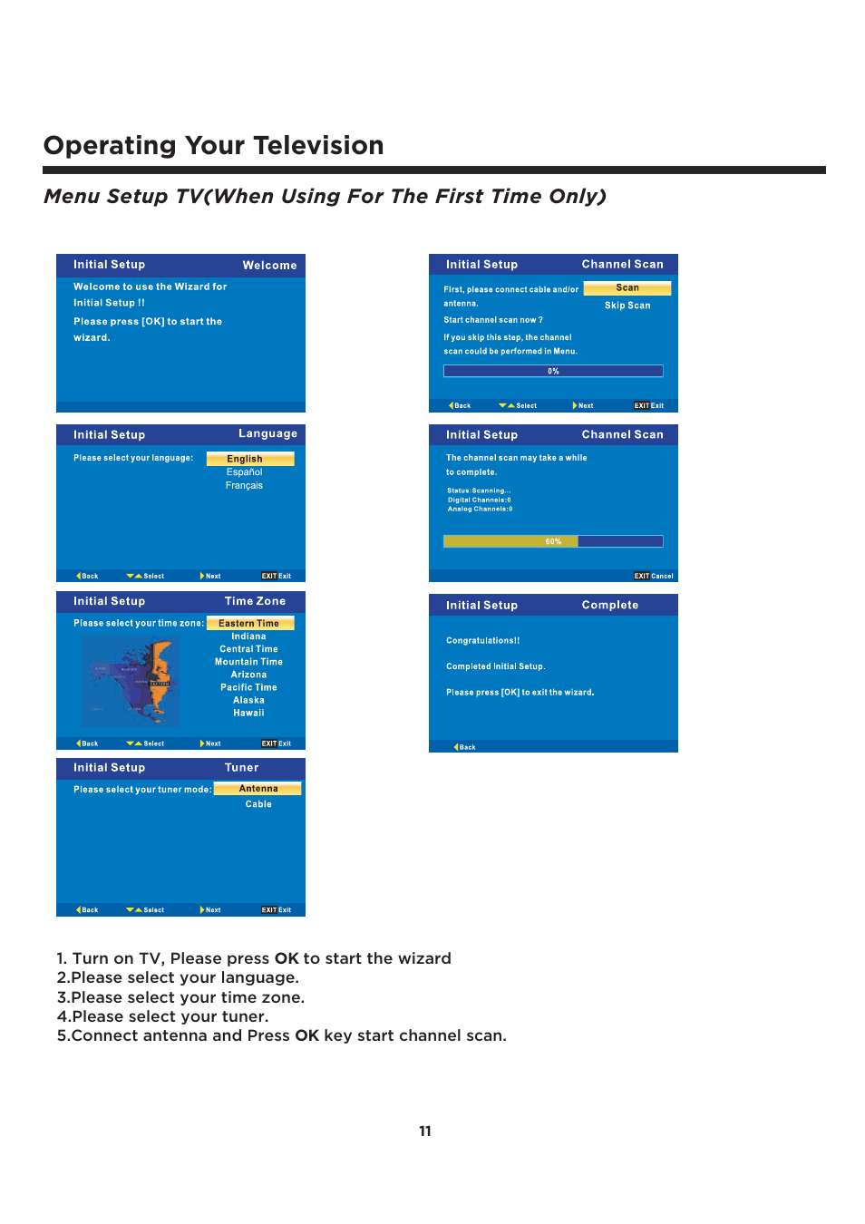 Operating your television | Element Electronics ELCFT241 User Manual | Page 12 / 29