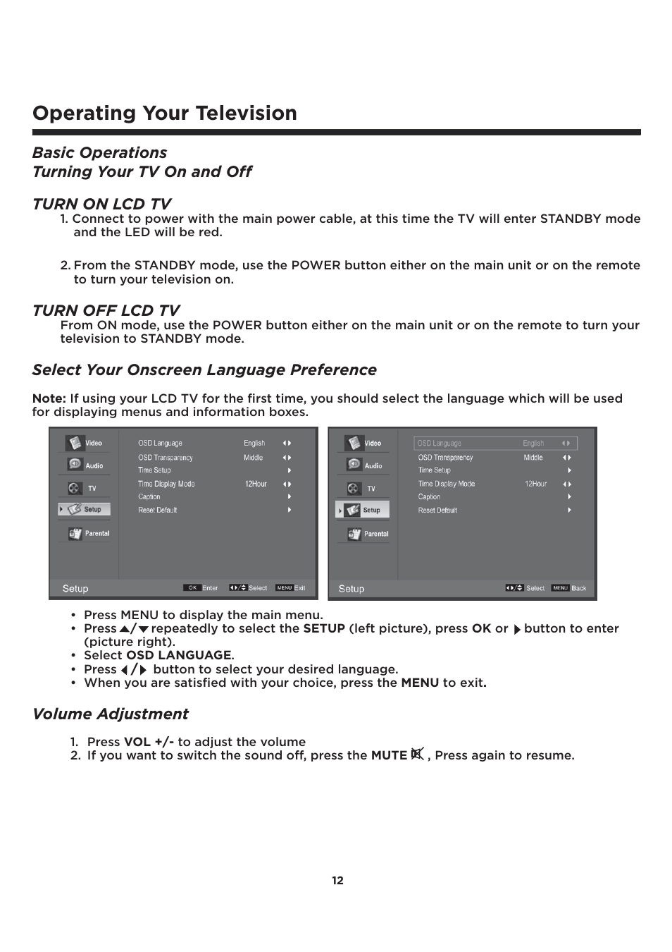 Operating your television | Element Electronics ELCFT241 User Manual | Page 13 / 29