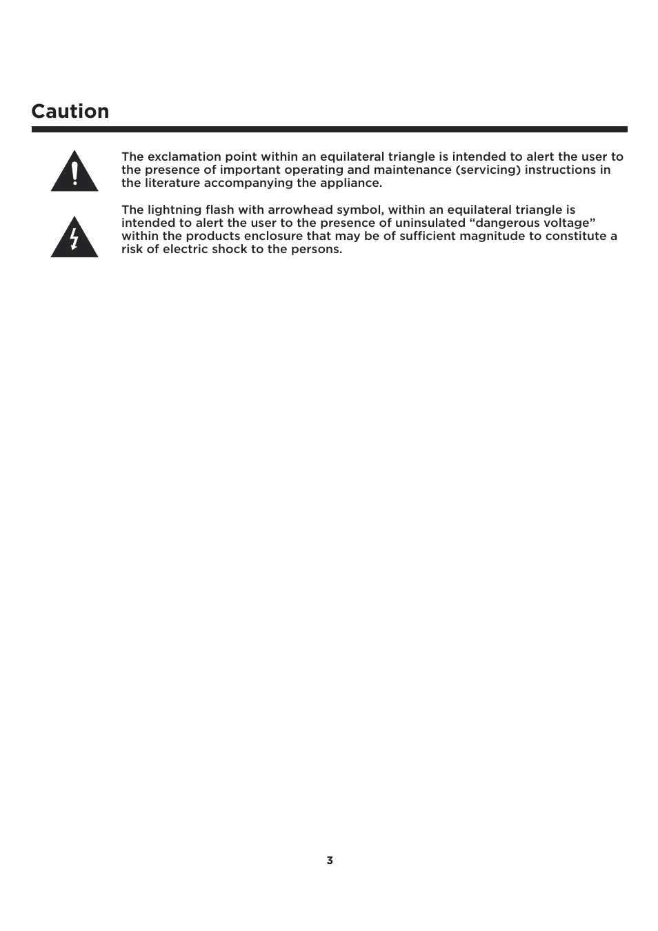 Caution | Element Electronics ELCFT241 User Manual | Page 4 / 29