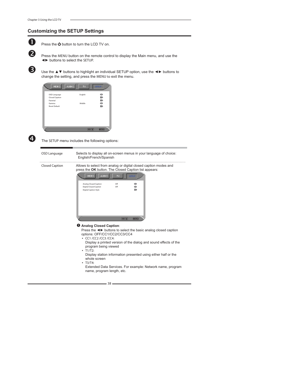Customizing the setup settings | Element Electronics FLX-2610 User Manual | Page 40 / 49
