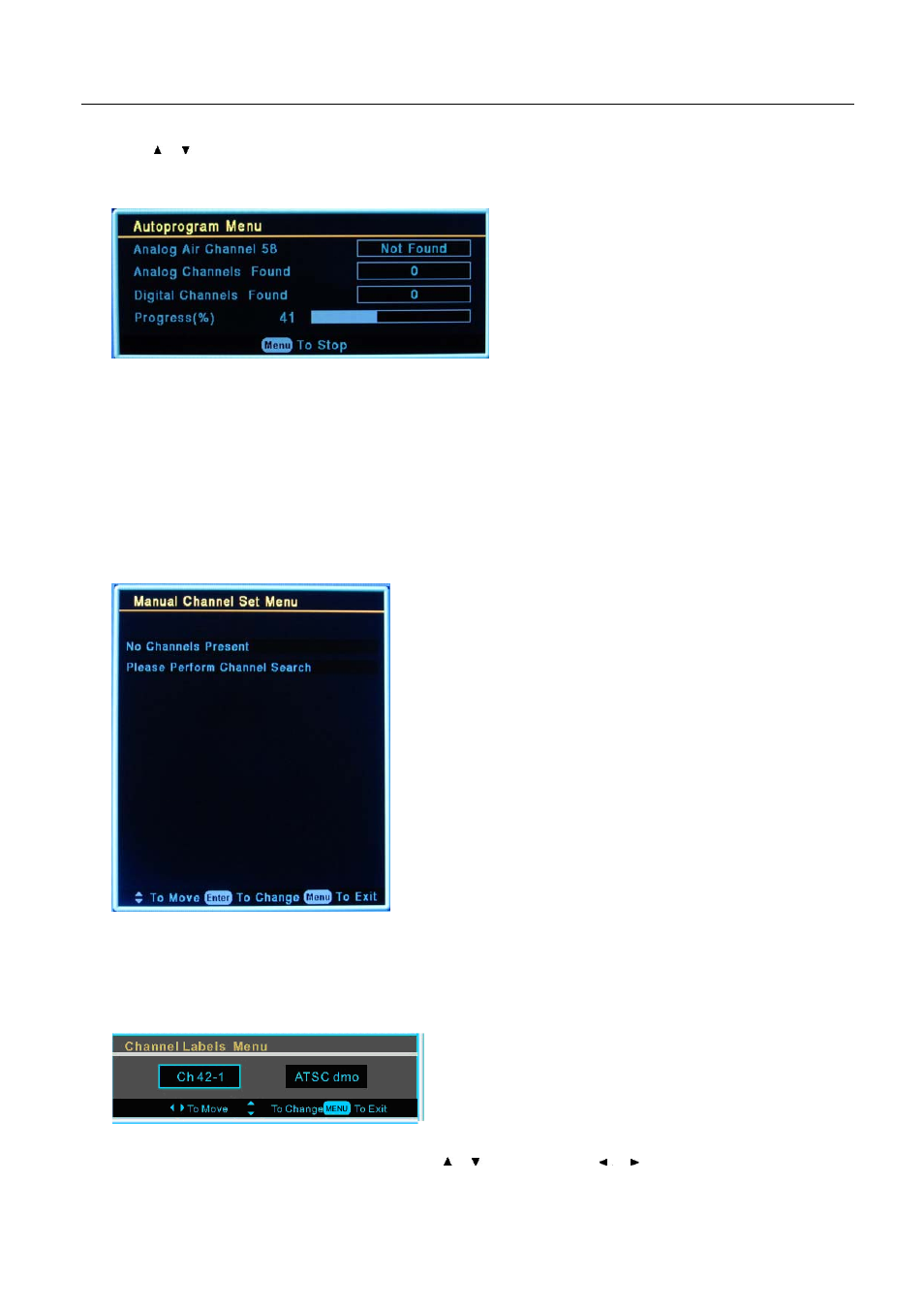 Setup menu operation – setup menu options | Element Electronics 32LE30Q User Manual | Page 20 / 35