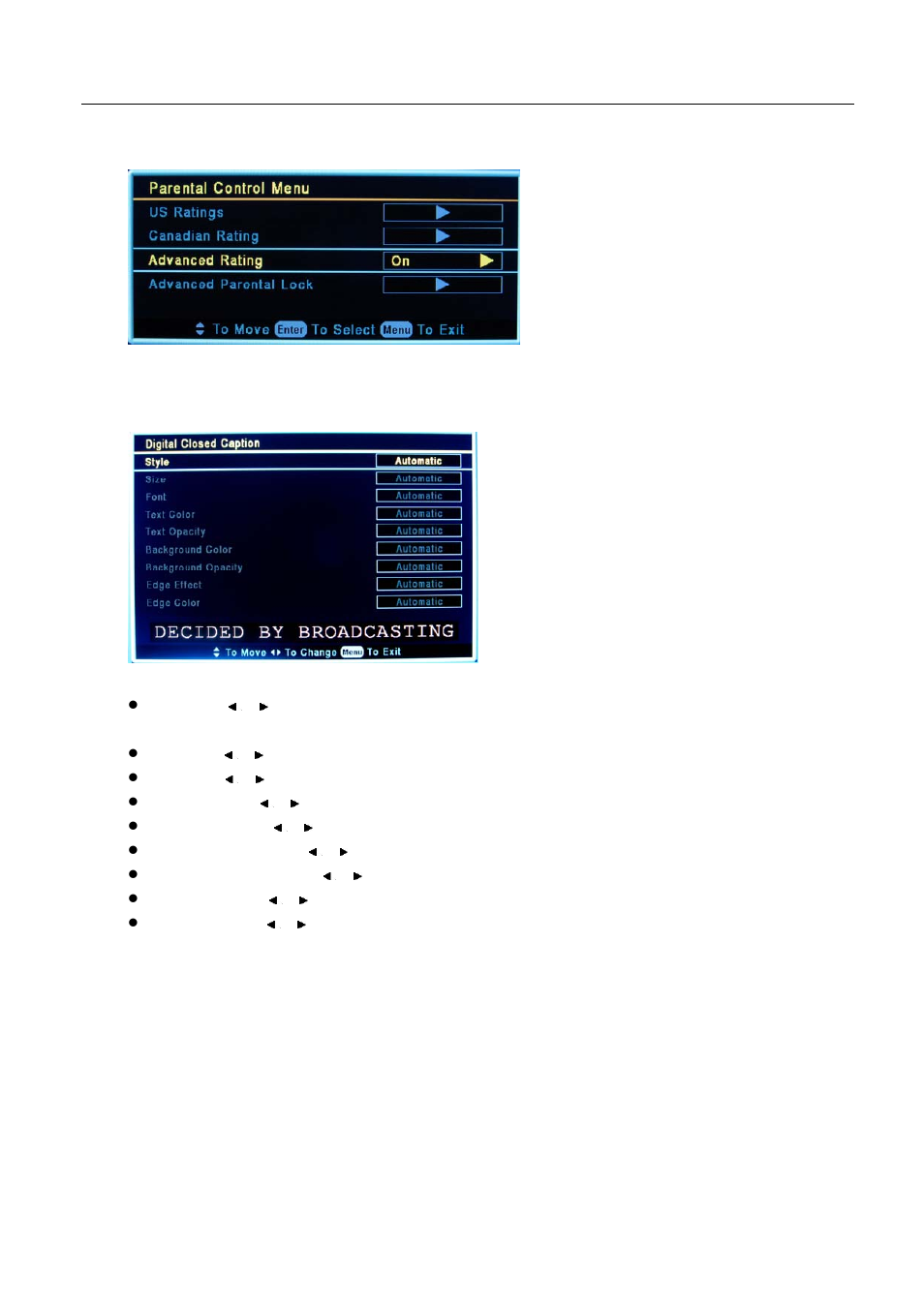 Setup menu operation – feature menu options | Element Electronics 32LE30Q User Manual | Page 25 / 35