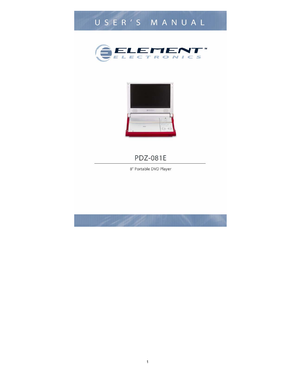 Element Electronics PDZ-081E User Manual | 34 pages
