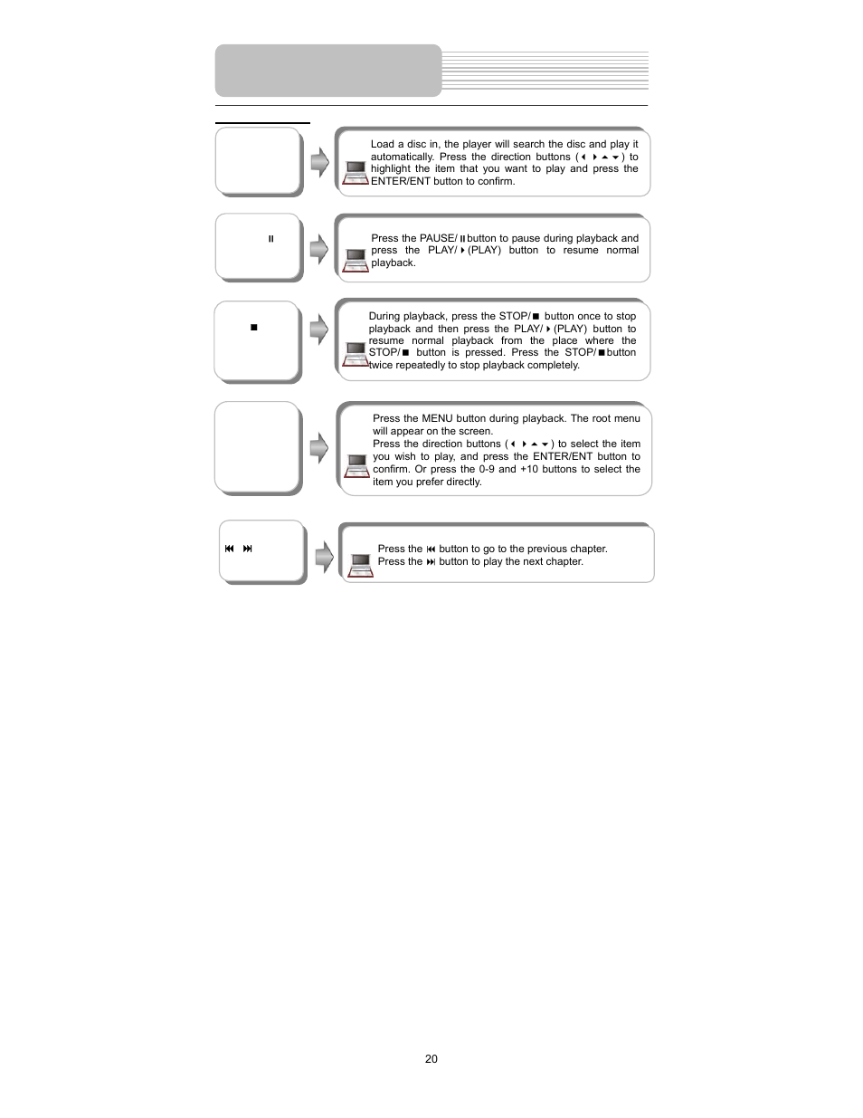 Playback operation | Element Electronics PDZ-081E User Manual | Page 20 / 34