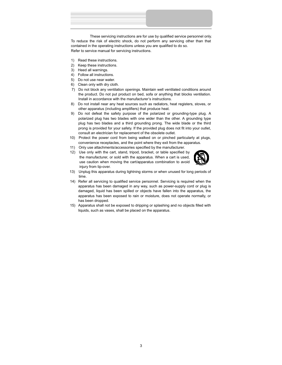 Important safety instructions | Element Electronics PDZ-081E User Manual | Page 3 / 34