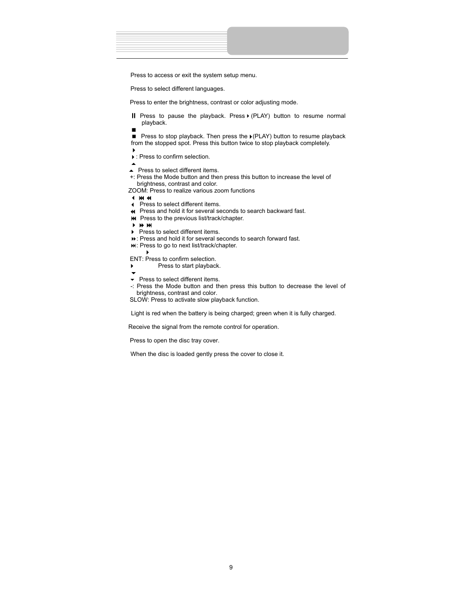 View of front panel | Element Electronics PDZ-081E User Manual | Page 9 / 34