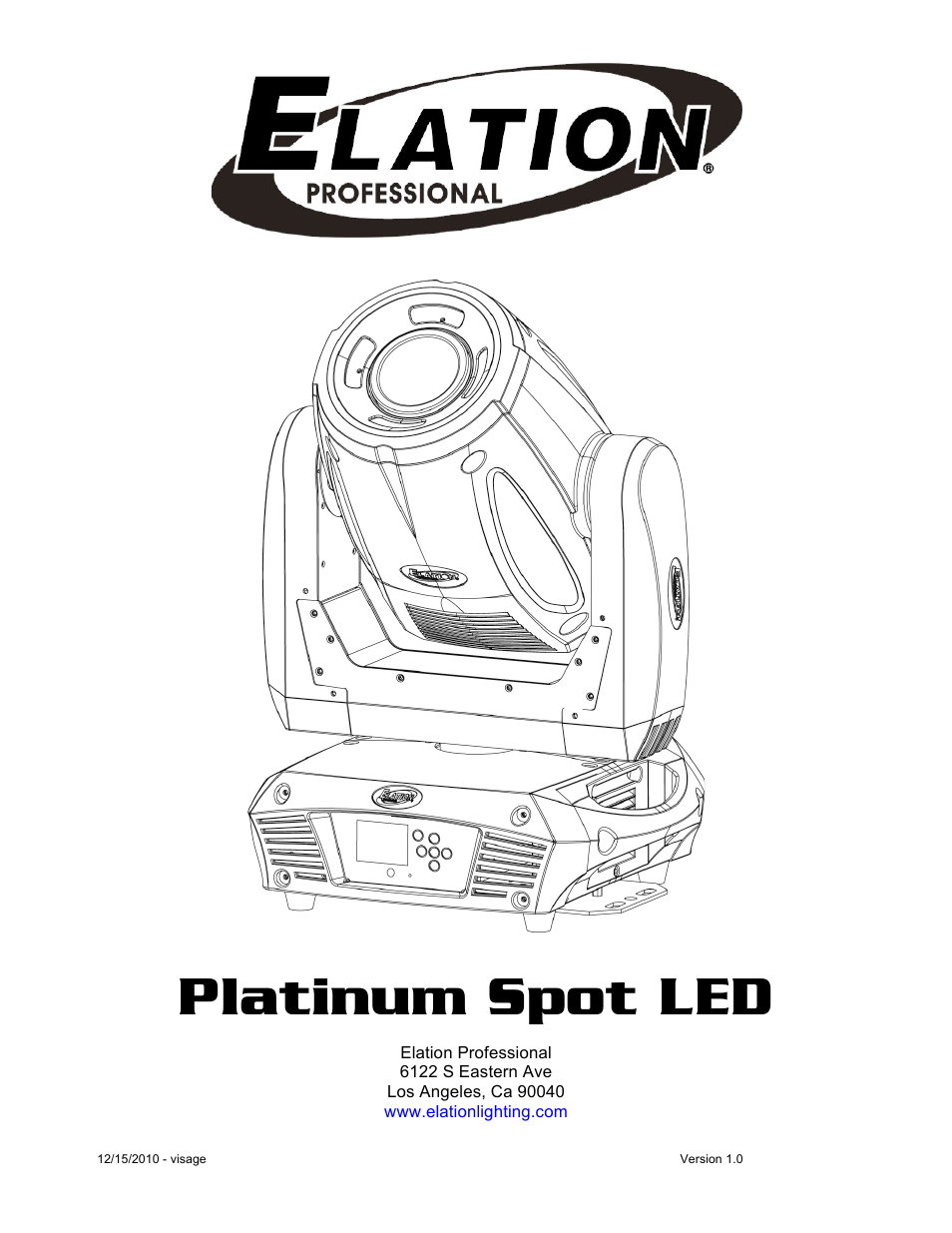 Elation Professional Work Light User Manual | 56 pages