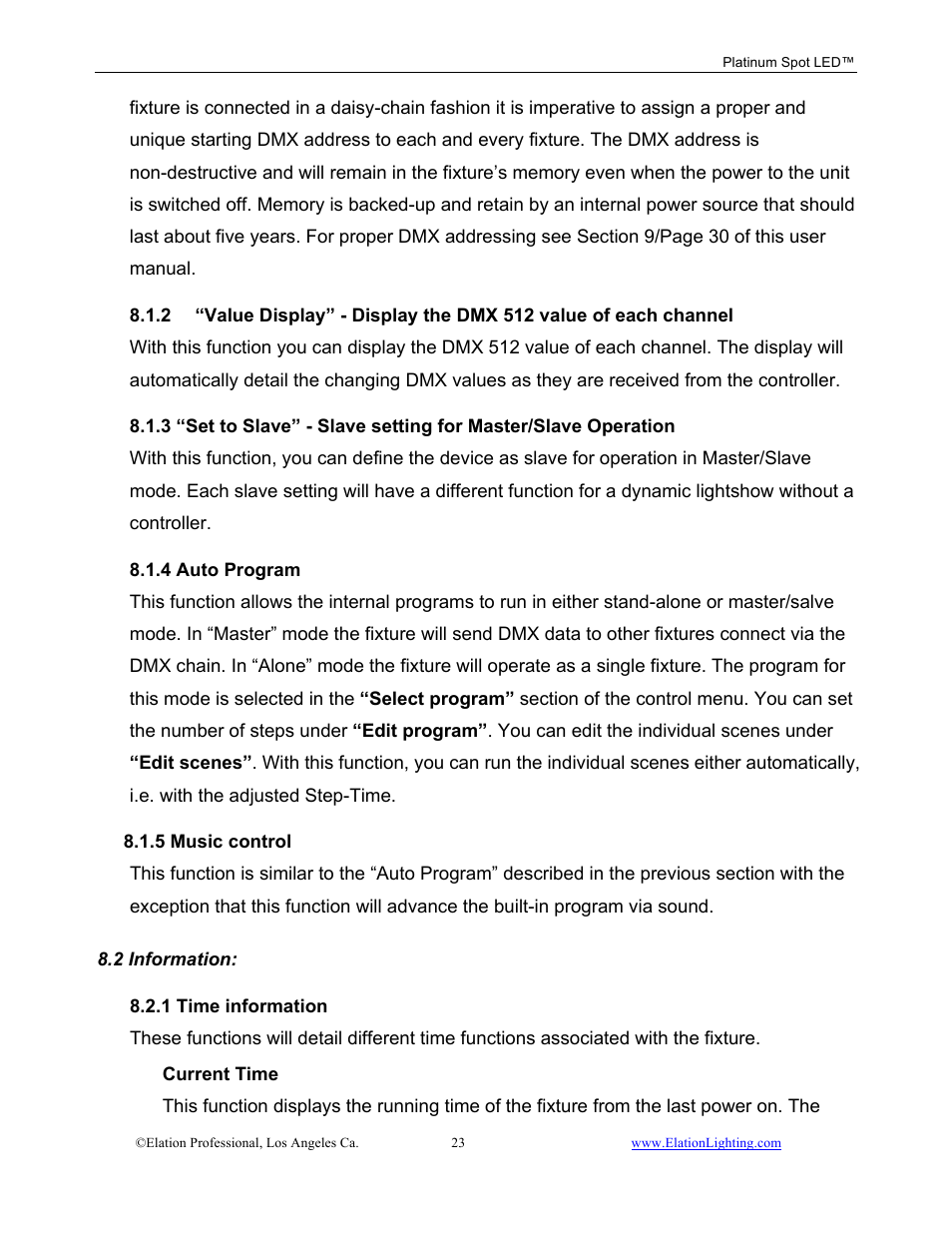 Elation Professional Work Light User Manual | Page 23 / 56